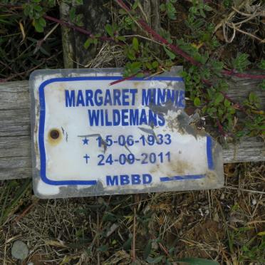 WILDEMANS Margaret Minnie 1933-2011