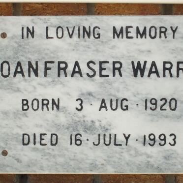 WARREN Joan Fraser 1920-1993
