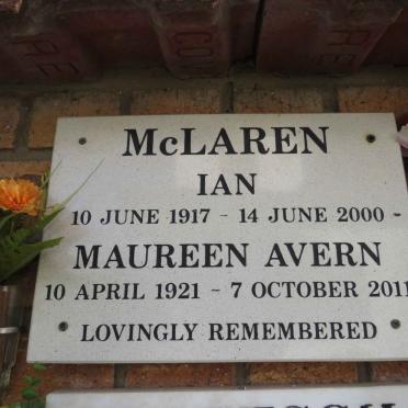 MCLAREN Ian 1917-2000 & Maureen Avern 1921-2011