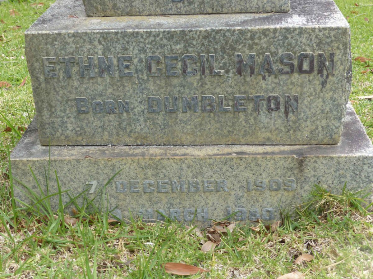 MASON Ethne Cecil nee DUMBLETON 1909-1980