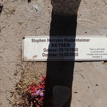 KEYSER Stephen Hercules Raubenheimer 1940-2018