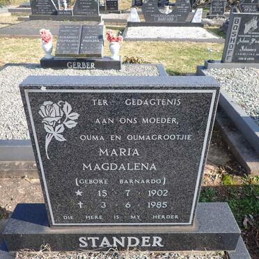 STANDER Maria Magdalena nee BARNARDO 1902-1985