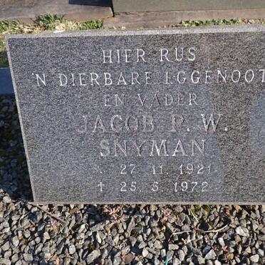 SNYMAN Jacob P.W. 1921-1972