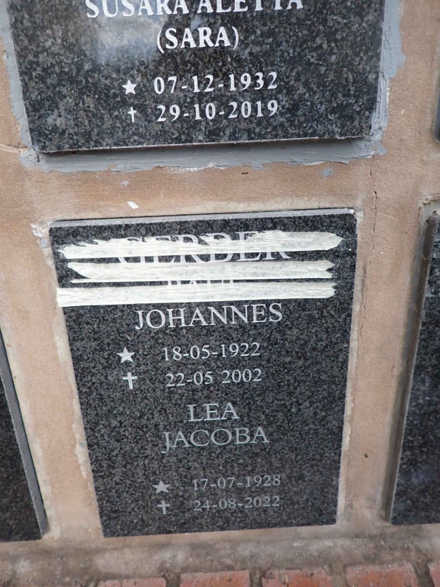 GERBER Paul Johannes 1922-2002 & Lea Jacoba 1928-2022