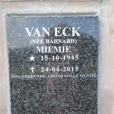 ECK Miemie, van nee BARNARD 1945-2015