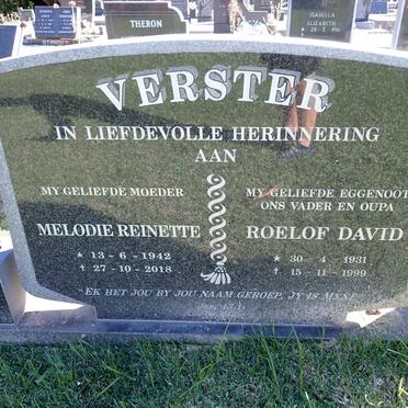 VERSTER Roelof David 1931-1999 & Melodie Reinette 1942-2018