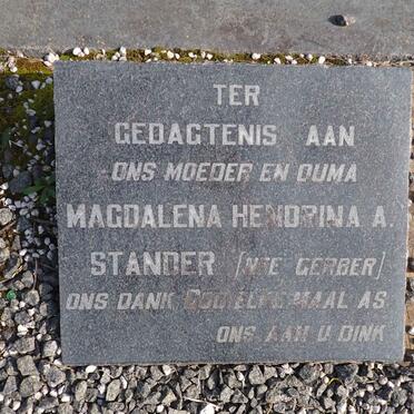STANDER Magdalena Hendrina A. nee GERBER