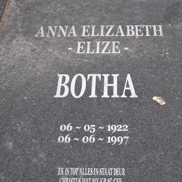 BOTHA Anna Elizabeth 1922-1997