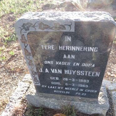 HUYSSTEEN J.A., van 1883-1969