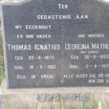 FERREIRA Thomas Ignatius 1875-1966 &amp; Georgina Mathilda GERICKE 1885-1975