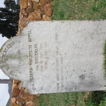 APPEL Susara Magarieta nee WAGENAAR 1863-1903