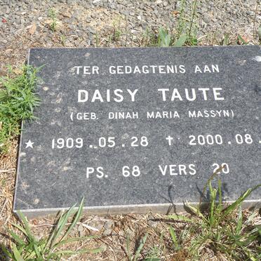 TAUTE Dinah Maria nee MASSYN 1909-2000
