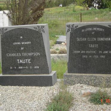 TAUTE Charles Thompson 1881-1976 &amp; Susan Ellen Dunovan VAN ROOYEN 1884-1962