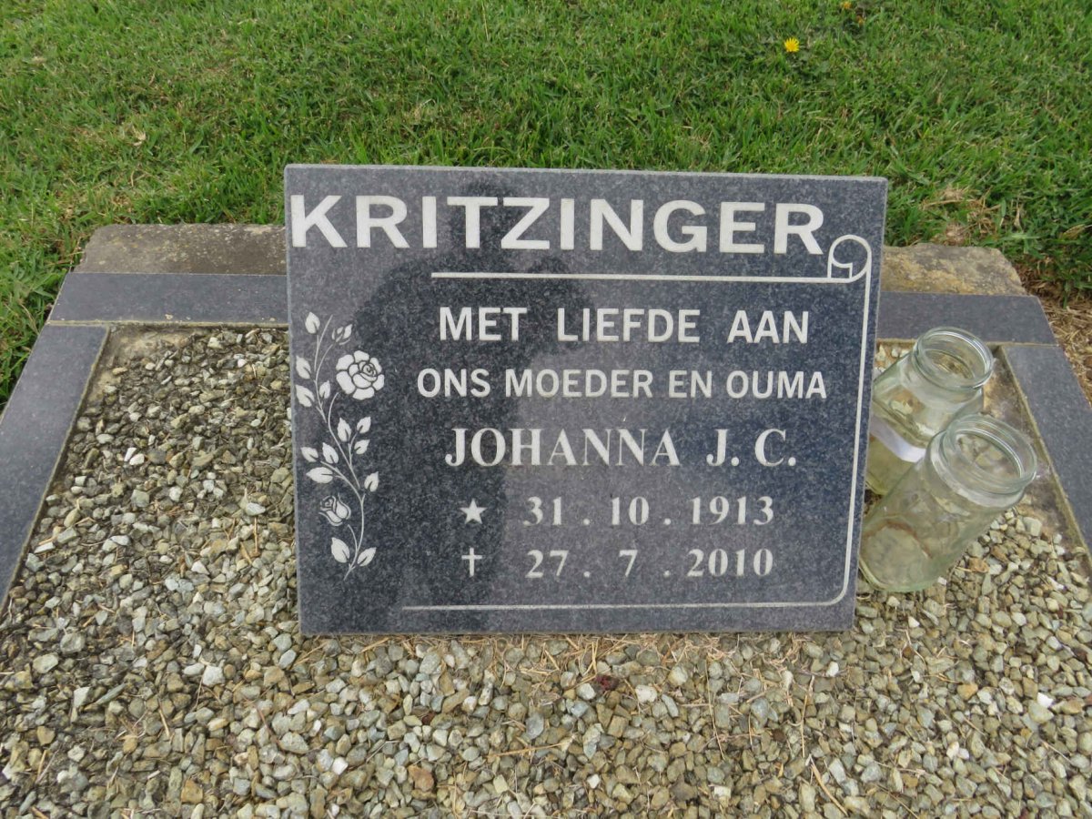 KRITZINGER Johanna J.C. 1913-2010
