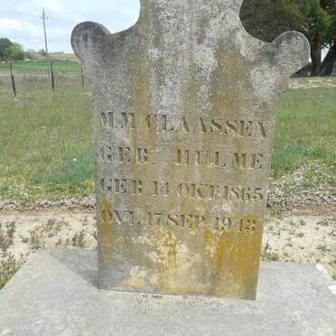 CLAASSEN M.M. nee HULME 1865-1943