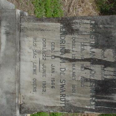 SWARDT Christiaan J., de 1860-1901 &amp; Hendrina M. 1866-1952