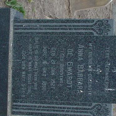 SWARDT Anna Barbara, de nee BOOYENS 1927-1960