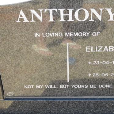 ANTHONY Elizabeth 1949-2014