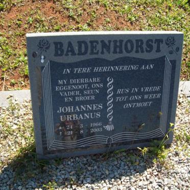 BADENHORST Johannes Urbanus 1966-2003