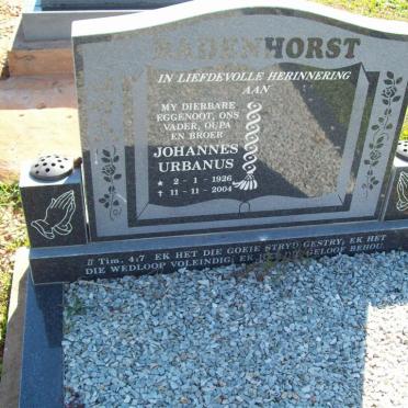 BADENHORST Johannes Urbanus 1926-2004