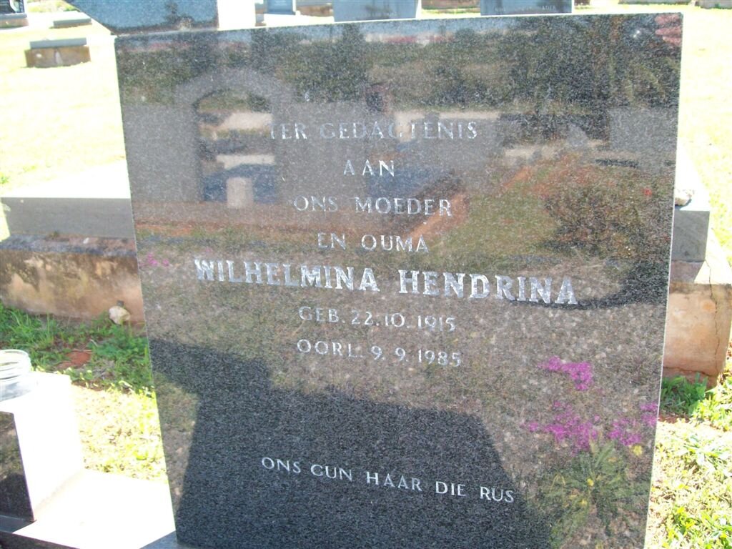 GERBER Wilhelmina Hendrina 1915-1985