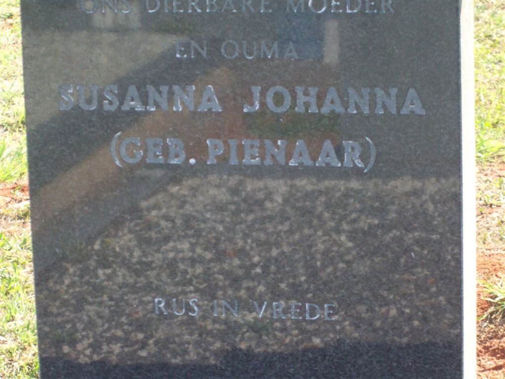 GERBER Frans Johannes & Susanna Johanna PIENAAR