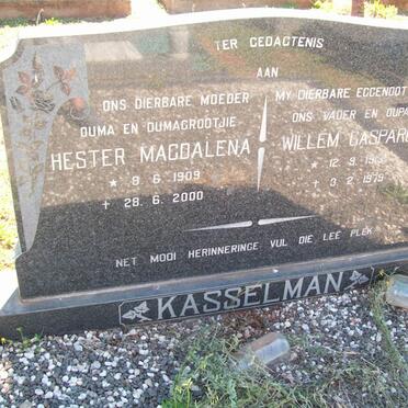 KASSELMAN Willem Casparus 1913-1979 &amp; Hester Magdalena 1909-2000