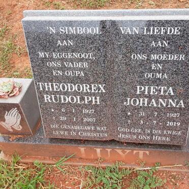 LUYT Theodorex Rudolph 1927-2007 &amp; Pieta Johanna 1927-2019