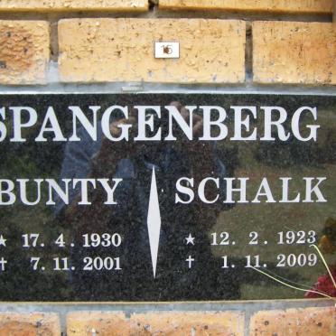 SPANGENBERG Schalk 1923-2009 &amp; Bunty 1930-2001