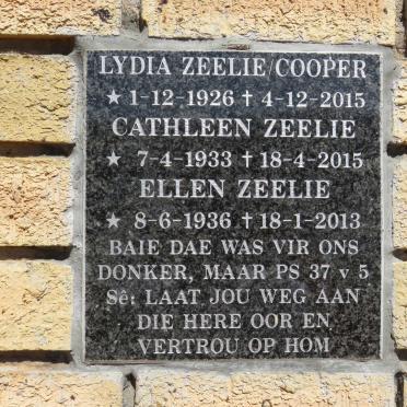 COOPER Lydia nee ZEELIE 1926-2015 :: ZEELIE Cathleen 1933-2015 :: ZEELIE Ellen 1936-2013
