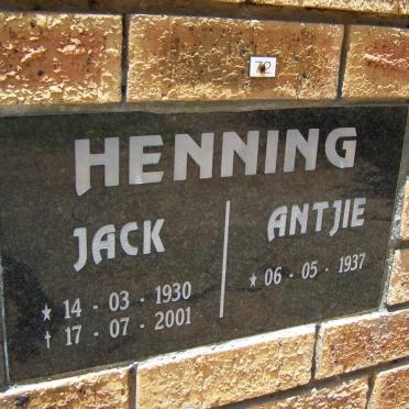 HENNING Jack 1930-2001 &amp; Antjie 1937-