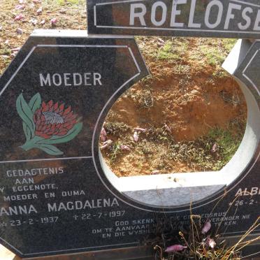 ROELOFSE Albert 1932-2016 &amp; Johanna Magdalena 1937-1997