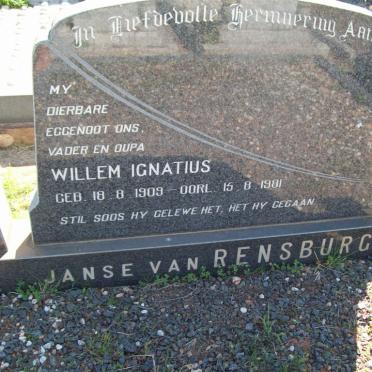 RENSBURG Willem Ignatius, Janse van 1909-1981