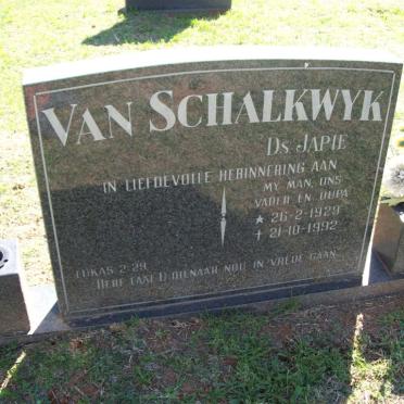 SCHALKWYK Japie, van 1929-1992