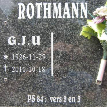 ROTHMANN G.J.U. 1926-2010