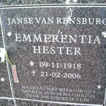 RENSBURG Emmerentia Hester, Janse van 1918-2006