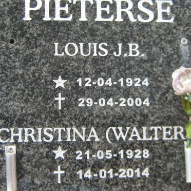 PIETERSE Louis J.B. 1924-2004 &amp; Christina WALTER 1928-2014