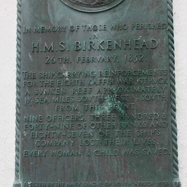 2. Memorial - H.M.S. Birkenhead 26 Feb 1852