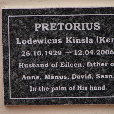 PRETORIUS Lodewicus Kinsla 1929-2006