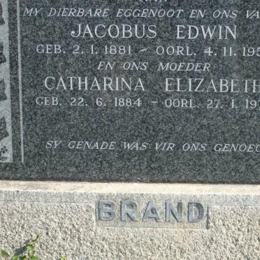 BRAND Jacobus Edwin 1881-1957 &amp; Catharina Elizabeth 1884-1974