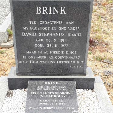 BRINK Dawid Stephanus 1914-1977 &amp; Ellen Agnes Georgina LE ROUX 1923-2014
