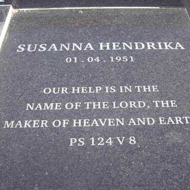 BISHOP William Eric 1947-1997 &amp; Susanna Hendrika 1951-