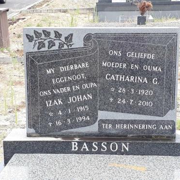 BASSON Izak Johan 1915-1994 &amp; Catharina G. 1920-2010
