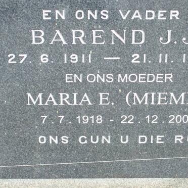 BREDENKAMP Barend J.J. 1911-1968 &amp; Maria E. 1918-2002 :: GOUWS M.E. 1942-2003