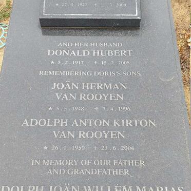 CAPP Donald Hubert 1917-2005 &amp; Theodore Hortense Doris VAN ROOYEN nee KIRTON 1927-2009