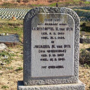 DYK Christoffel H., van 1859-1924 &amp; Johanna M. GROENEWALD 1863-1947