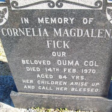 FICK Cornelia Magdalena -1970