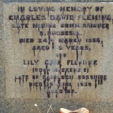 FLEMING Charles David -1936 ::  FLEMING Lily Cair nee MACKENZIE -1939