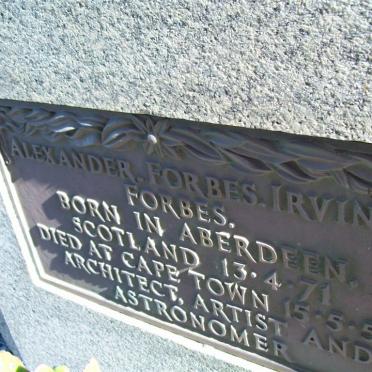 FORBES Alexander Forbes Irvine 1871-1959