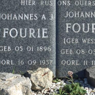 FOURIE Johannes A.J. 1896-1957 &amp; Johanna C. WESSELS 1899-1983